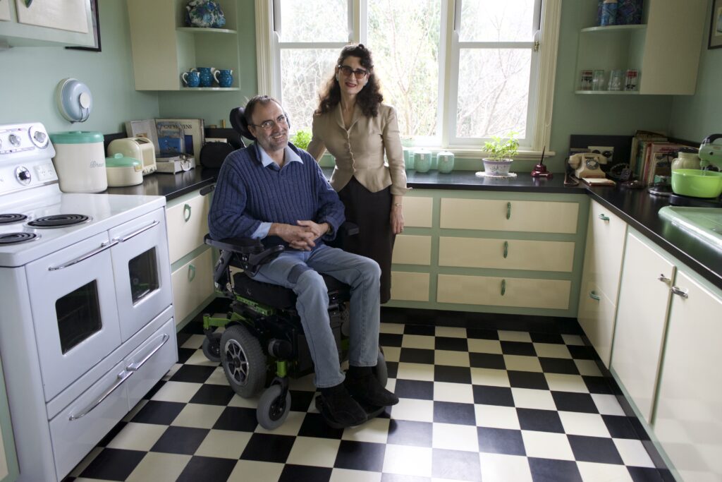 Lawrie and Rebecca Daniel at home